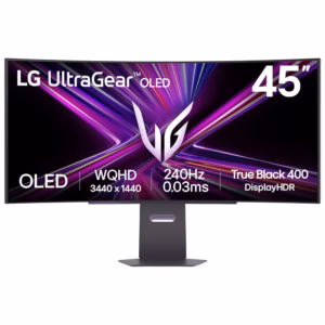 Monitor gaming curbat OLED LG 45GX90SA, 44.5", WQHD, 240 Hz, FreeSync Premium , HDR10, negru WebOS