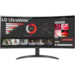 Monitor Curbat LED VA LG UltraWide™ 34", UWQHD (3440x1440), 100Hz, 5ms, sRGB 99%, HDR 10, 2x HDMI, DisplayPort, Jack, negru