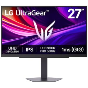 Monitor Gaming LG UltraGear™ 27G810A-B, 27", 4K UHD (3840 x 2160), IPS, 180Hz, 1ms GtG, DisplayHDR™ 400, AMD FreeSync™ Premium, compatibil NVIDIA G-Sync™, VRR, Flicker Safe, HDR10, Dynamic Action Sync, HDMI, DisplayPort, USB 3.0, Pivot, VESA, Negru